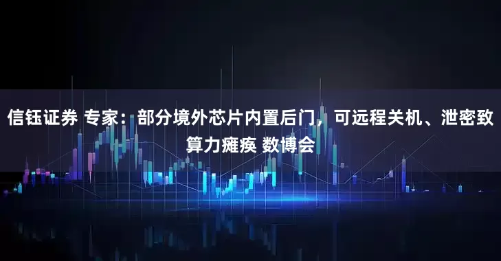 信钰证券 专家：部分境外芯片内置后门，可远程关机、泄密致算力瘫痪 数博会